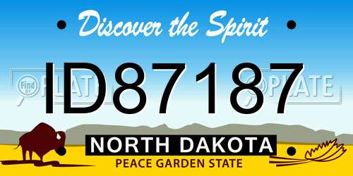 ID87187 North Dakota License Plate