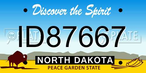 ID87667 North Dakota License Plate