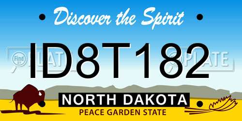 ID8T182 North Dakota License Plate