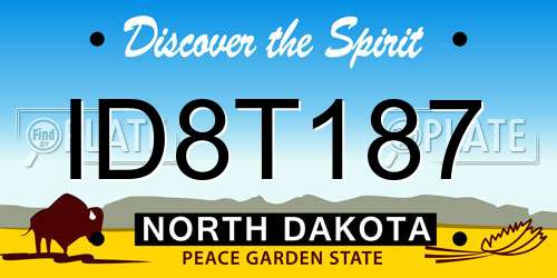 ID8T187 North Dakota License Plate