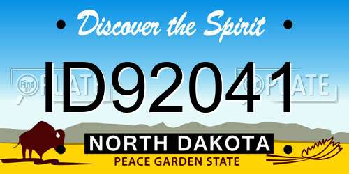 ID92041 North Dakota License Plate