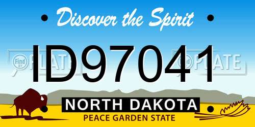 ID97041 North Dakota License Plate