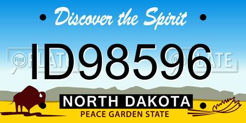 ID98596 North Dakota License Plate