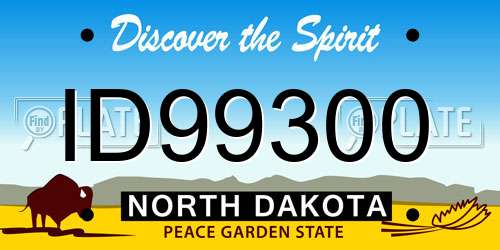 ID99300 North Dakota License Plate