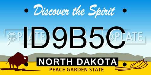 ID9B5C North Dakota License Plate