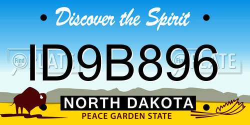 ID9B896 North Dakota License Plate