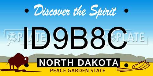 ID9B8C North Dakota License Plate