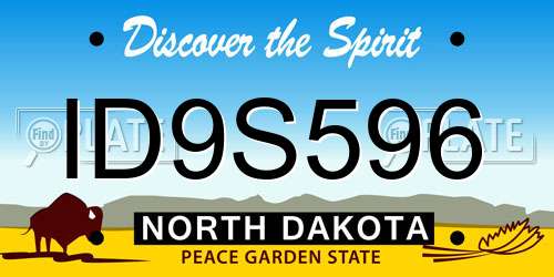ID9S596 North Dakota License Plate