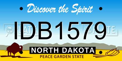 IDB1579 North Dakota License Plate