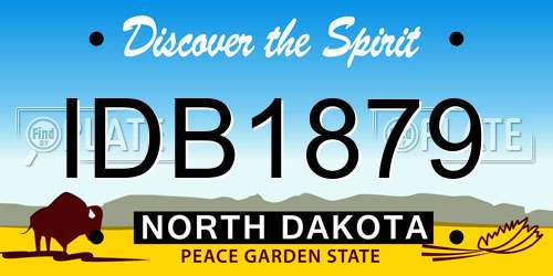 IDB1879 North Dakota License Plate
