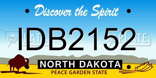 IDB2152 North Dakota License Plate