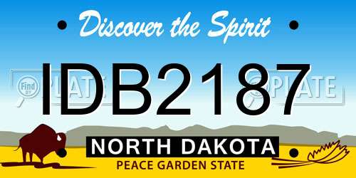 IDB2187 North Dakota License Plate