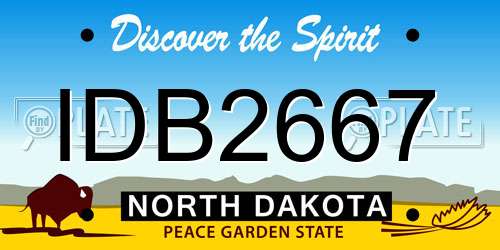 IDB2667 North Dakota License Plate