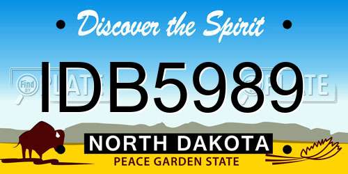 IDB5989 North Dakota License Plate
