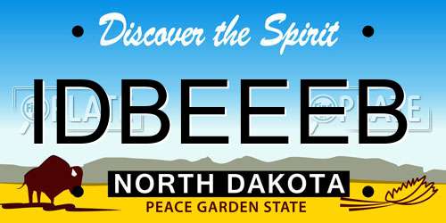 IDBEEEB North Dakota License Plate