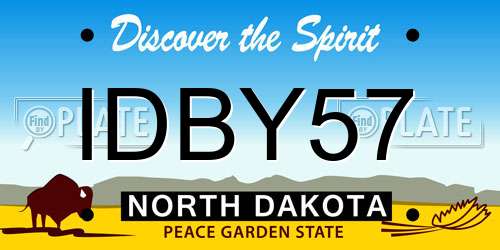 IDBY57 North Dakota License Plate