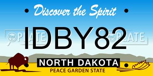 IDBY82 North Dakota License Plate