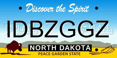 IDBZGGZ North Dakota License Plate