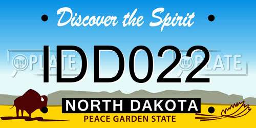 IDD022 North Dakota License Plate