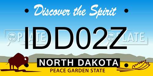 IDD02Z North Dakota License Plate