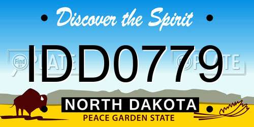 IDD0779 North Dakota License Plate