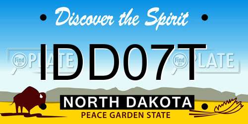 IDD07T North Dakota License Plate