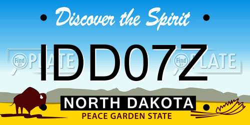 IDD07Z North Dakota License Plate