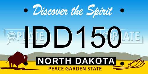 IDD150 North Dakota License Plate