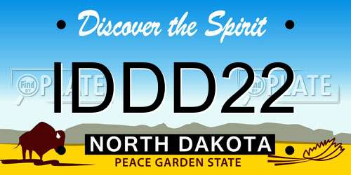 IDDD22 North Dakota License Plate
