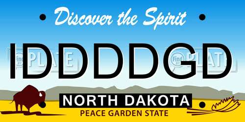 IDDDDGD North Dakota License Plate