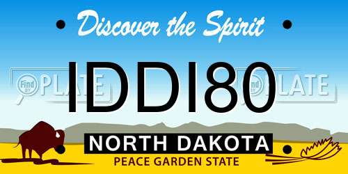IDDI80 North Dakota License Plate
