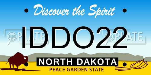 IDDO22 North Dakota License Plate