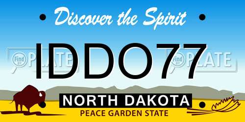 IDDO77 North Dakota License Plate