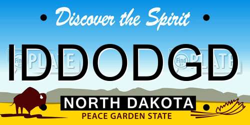 IDDODGD North Dakota License Plate
