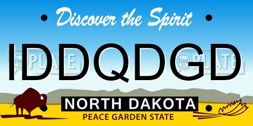 IDDQDGD North Dakota License Plate