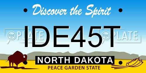 IDE45T North Dakota License Plate