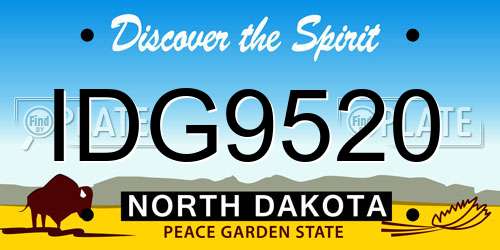 IDG9520 North Dakota License Plate