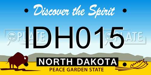 IDH015 North Dakota License Plate
