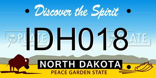 IDH018 North Dakota License Plate