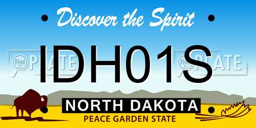 IDH01S North Dakota License Plate