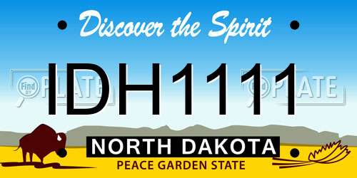IDH1111 North Dakota License Plate