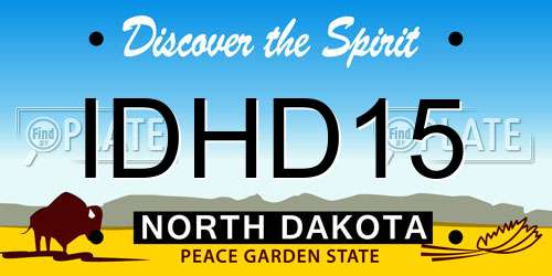 IDHD15 North Dakota License Plate