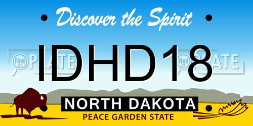IDHD18 North Dakota License Plate