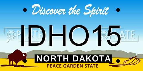 IDHO15 North Dakota License Plate