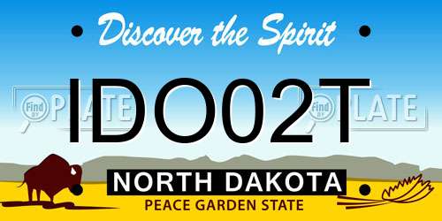IDO02T North Dakota License Plate