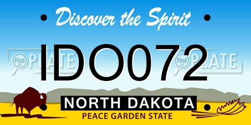 IDO072 North Dakota License Plate