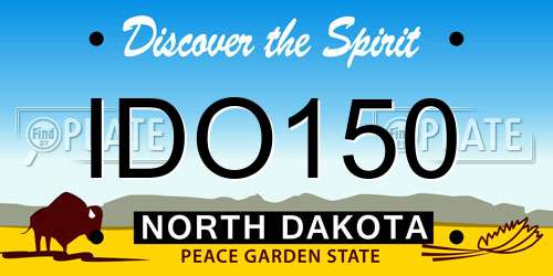 IDO150 North Dakota License Plate