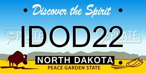 IDOD22 North Dakota License Plate