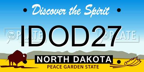 IDOD27 North Dakota License Plate