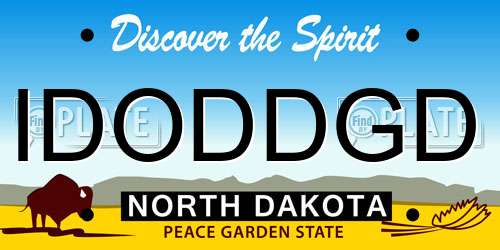 IDODDGD North Dakota License Plate